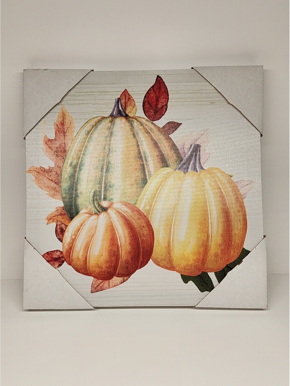 Pumpkins Canvas Wall Art Fall 10" x 10" New